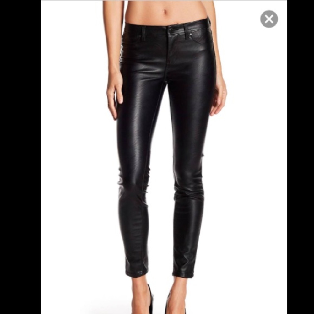 ZARA black leather jeans